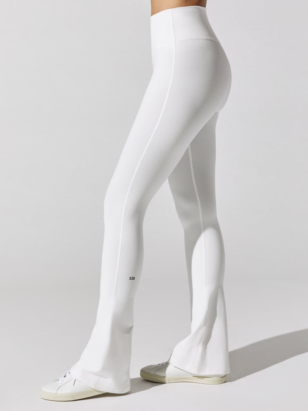 Splits59 Raquel Supplex Flare Leggings High-Waist White Spandex Yoga Pants